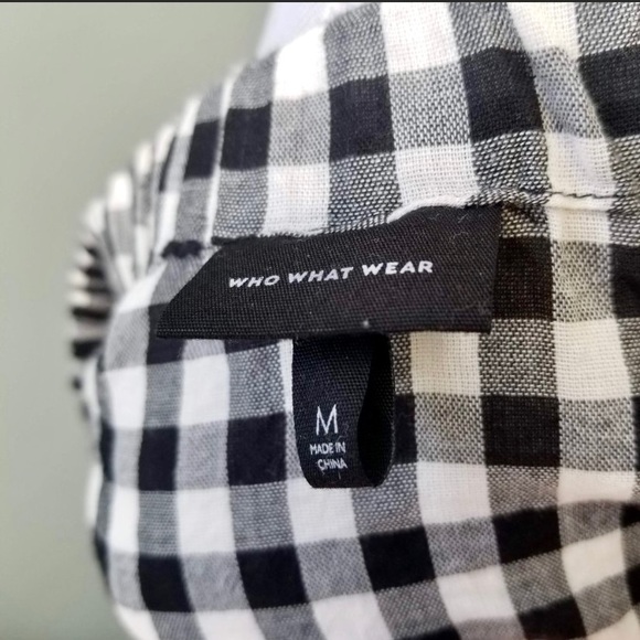 Who What Wear Gingham Off Shoulder Blouse Medium - Picture 7 of 7